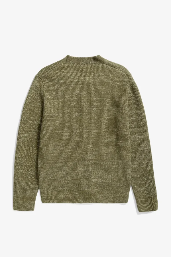 Norse Projects KNITWEAR^Loki Wool Cotton Rib Cardigan Sitka Green