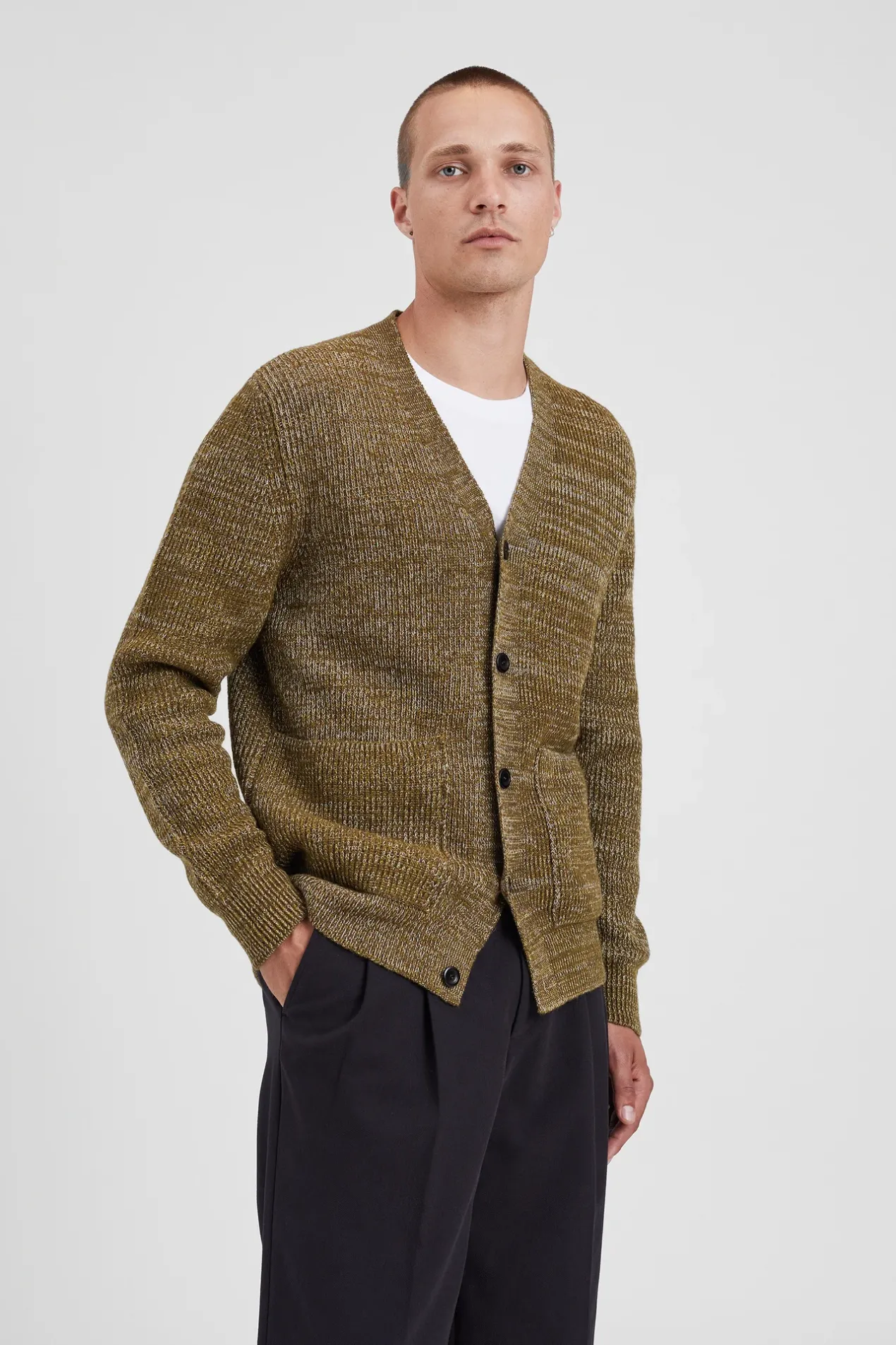 loki_wool_cotton_rib_cardigan_2-2.webp Norse Projects KNITWEAR^Loki Wool Cotton Rib Cardigan Sitka Green