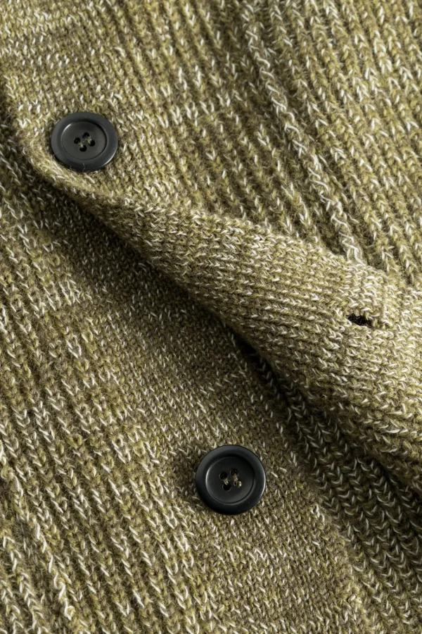 Norse Projects KNITWEAR^Loki Wool Cotton Rib Cardigan Sitka Green