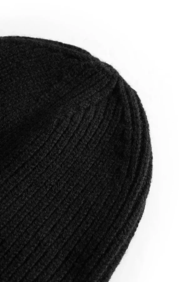 Norse Projects BEANIES^Merino Lambswool Rib N Logo Beanie Black