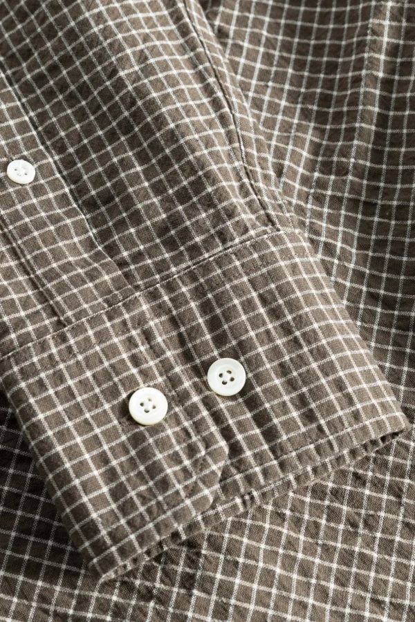 Norse Projects SHIRTING^Mo Check Oversized Shirt Taupe