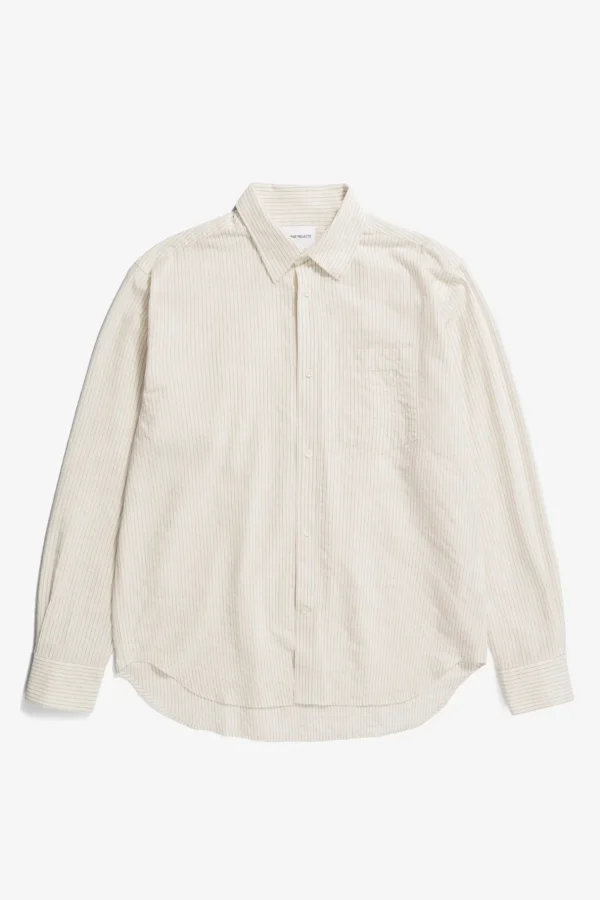 Norse Projects SHIRTING^Mo Oversized Striped Shirt Ecru