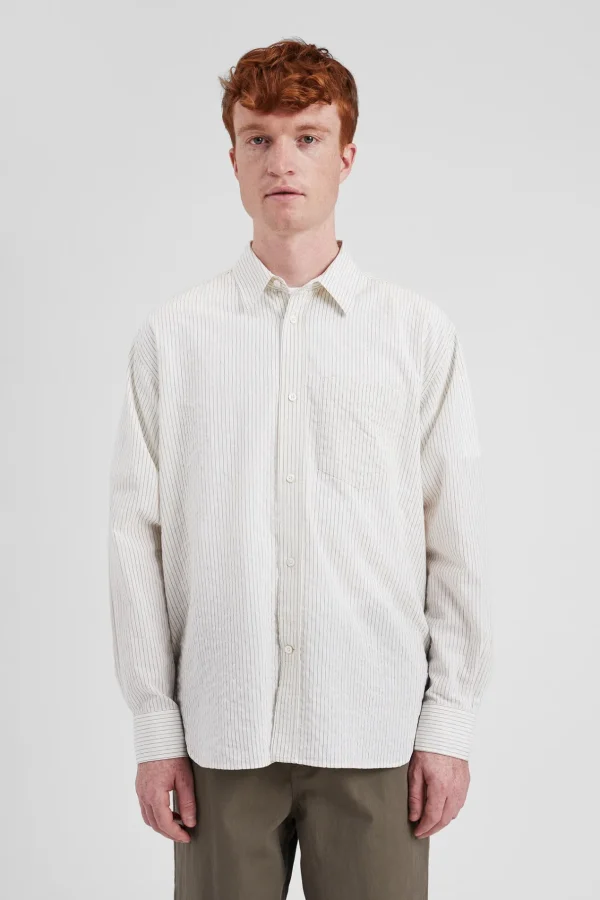 Norse Projects SHIRTING^Mo Oversized Striped Shirt Ecru