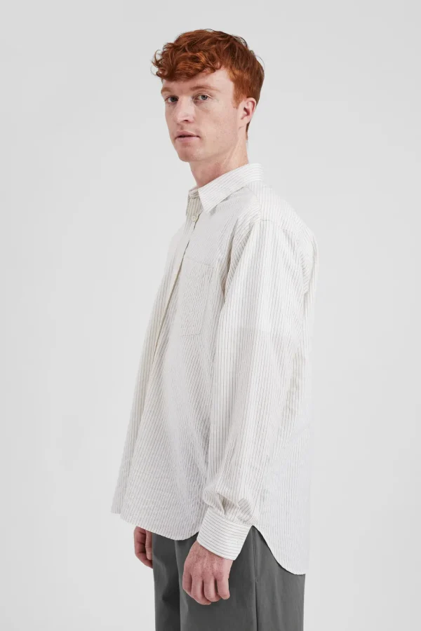 Norse Projects SHIRTING^Mo Oversized Striped Shirt Ecru