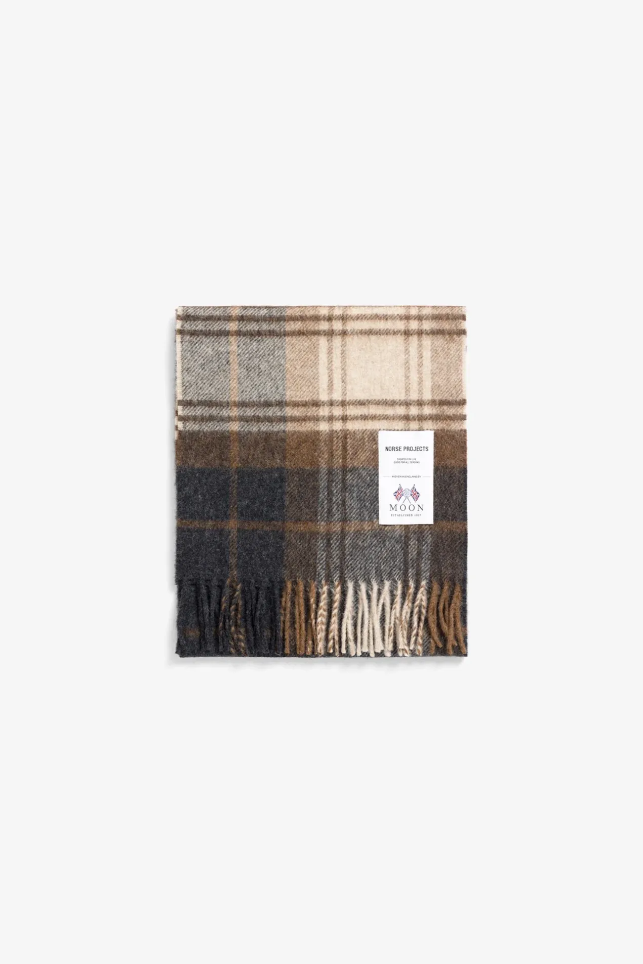 moon_checked_merino_lambswool_scarf_0.webp Norse Projects ACCESSORIES^Moon Checked Merino Lambswool Scarf Taupe