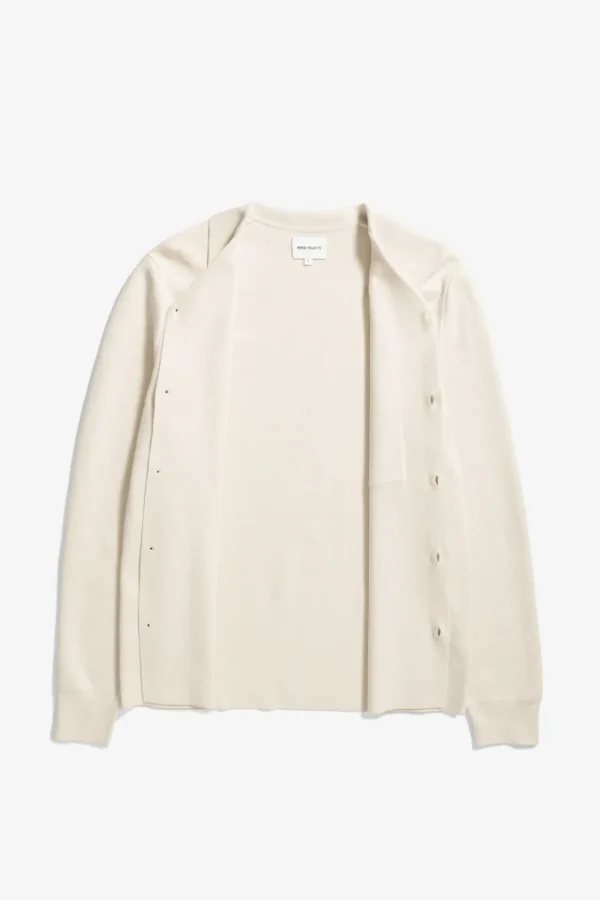 Norse Projects KNITWEAR^Nicolai Merino Cotton Milano Jacket Enamel White
