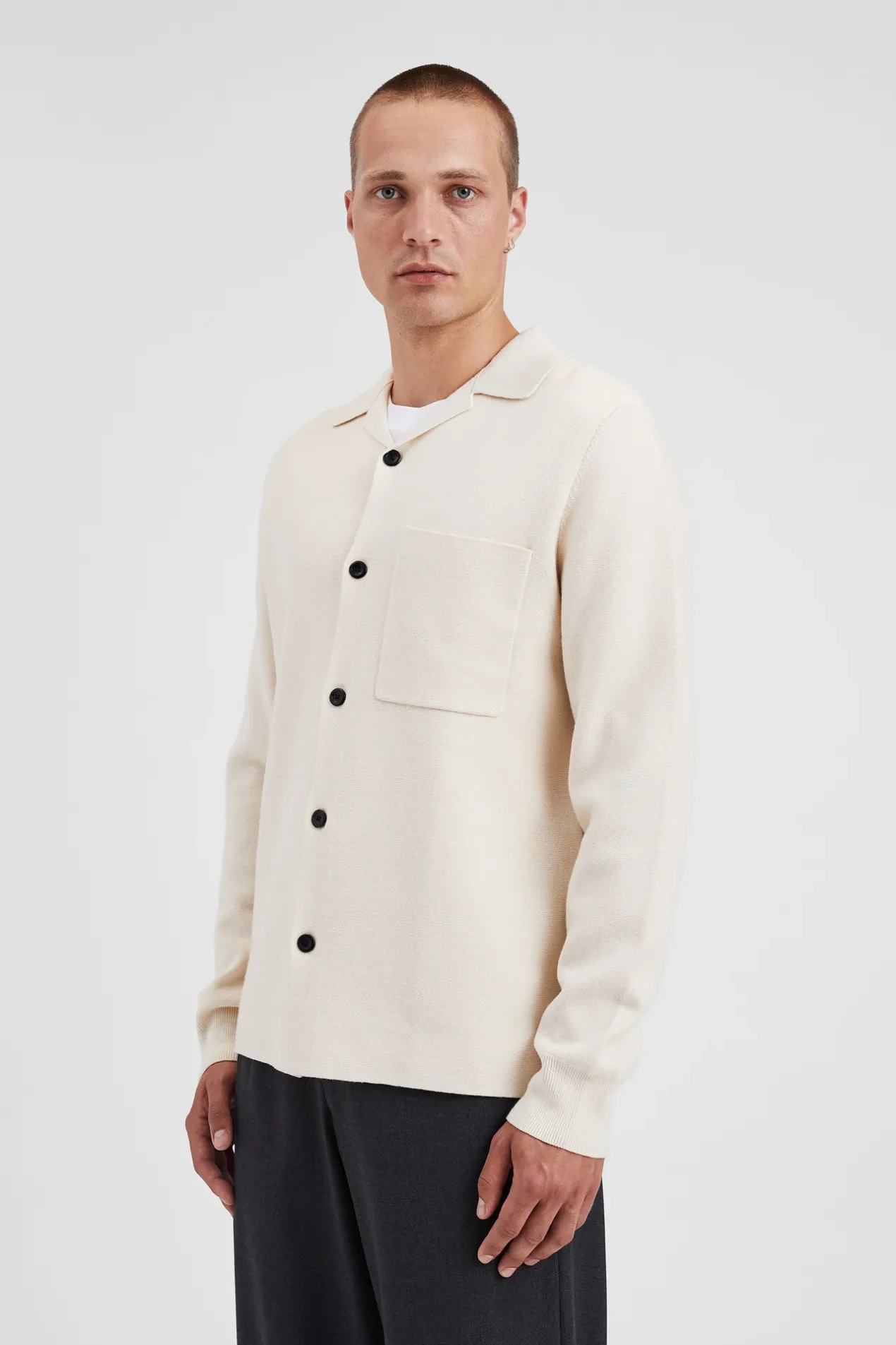nicolai_merino_cotton_milano_jacket_3-2.webp Norse Projects KNITWEAR^Nicolai Merino Cotton Milano Jacket Enamel White