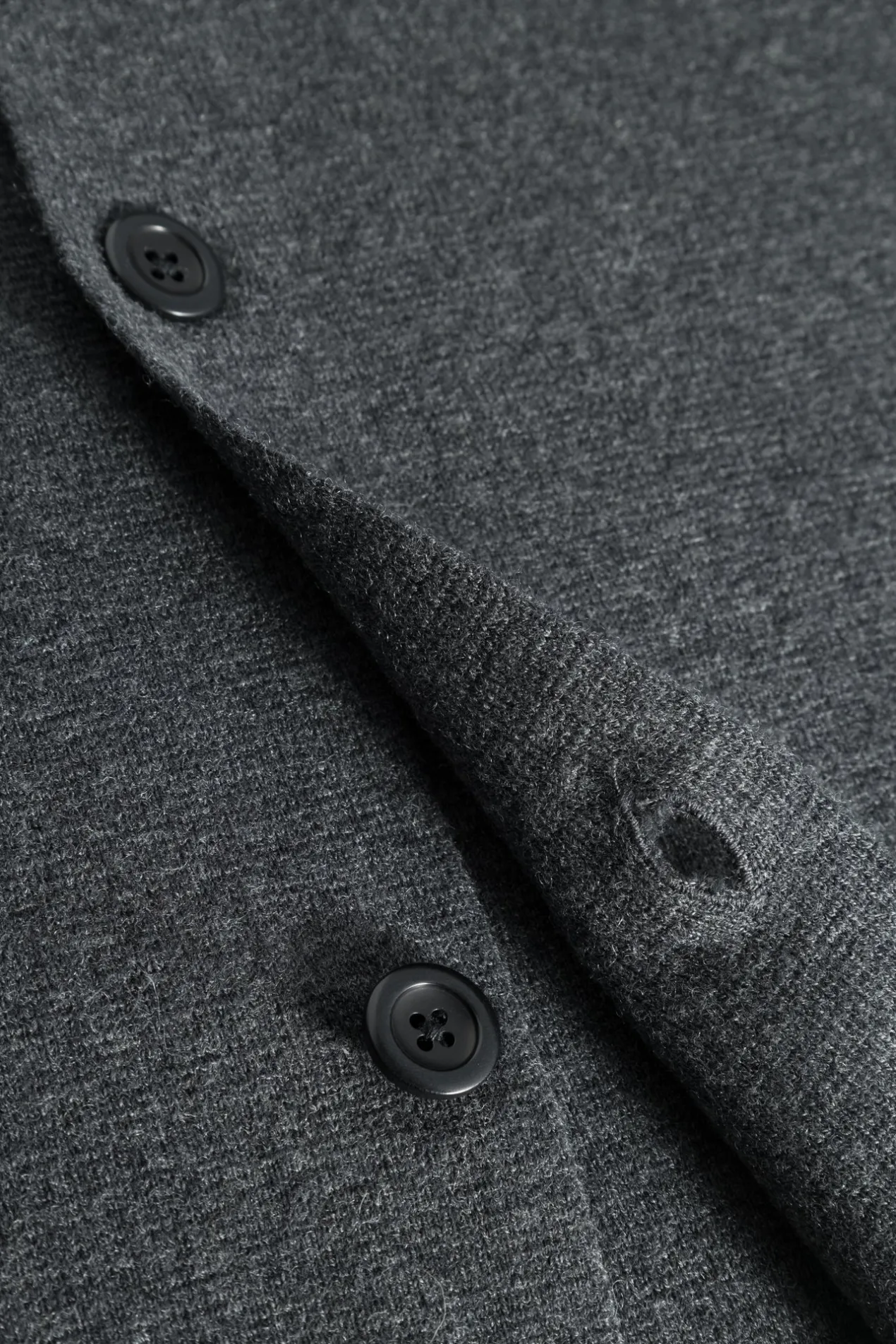 nicolai_merino_cotton_milano_jacket_7.webp Norse Projects KNITWEAR^Nicolai Merino Cotton Milano Jacket Dark Grey Melange