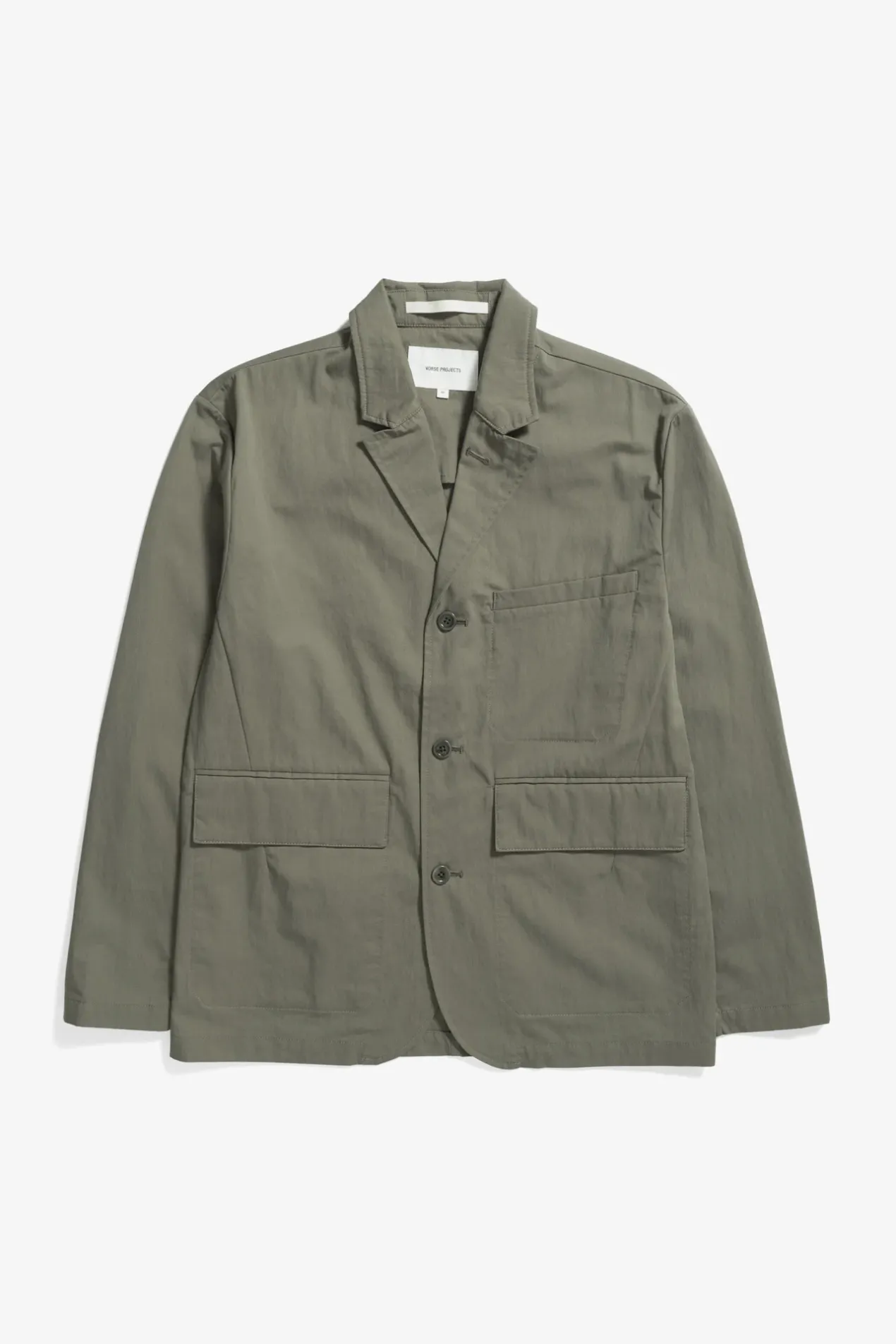 nilas_fine_broken_twill_work_jacket_0.webp Norse Projects OVERSHIRTS | OUTERWEAR^Nilas Fine Broken Twill Work Jacket Sediment Green