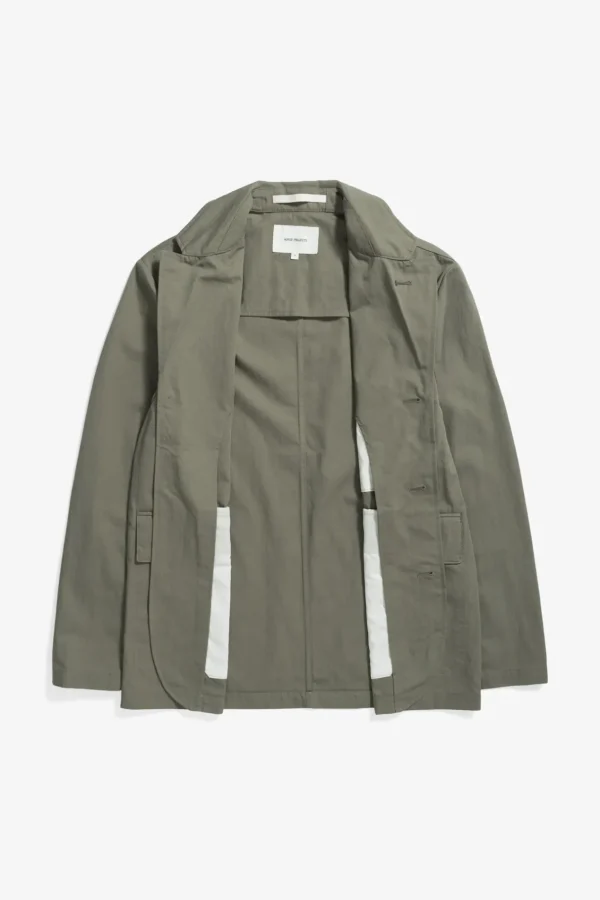 Norse Projects OVERSHIRTS | OUTERWEAR^Nilas Fine Broken Twill Work Jacket Sediment Green