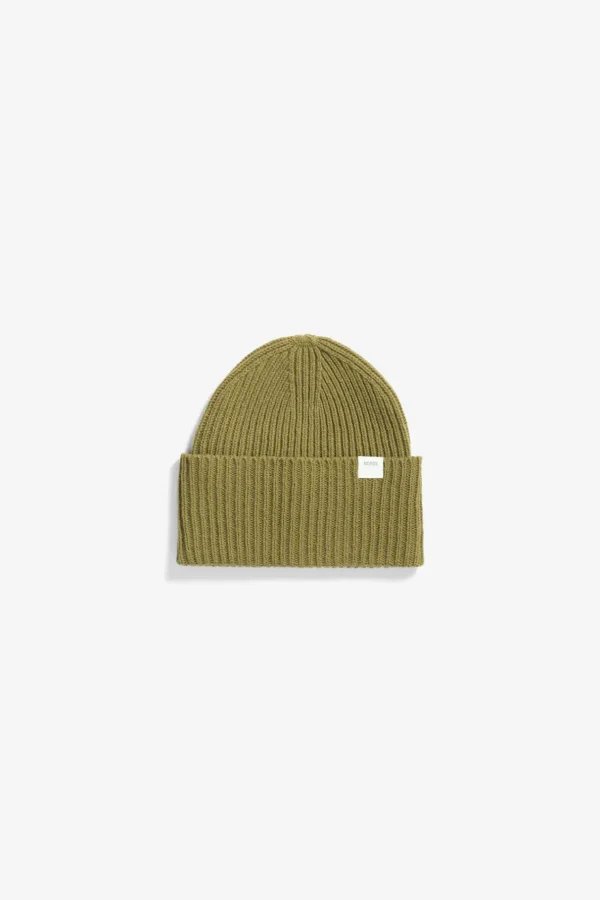 Norse Projects BEANIES^Norse Standard Merino Lambswool Beanie Sitka Green