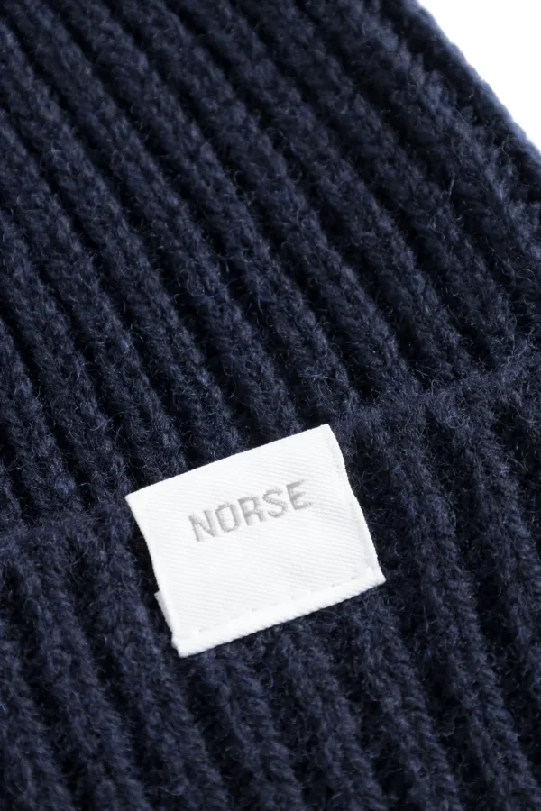 Norse Projects BEANIES^Norse Standard Merino Lambswool Beanie Dark Navy