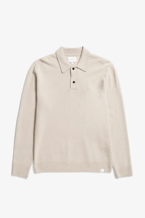 Norse Projects KNITWEAR^Norse Standard Merino Lambswool Polo Oatmeal