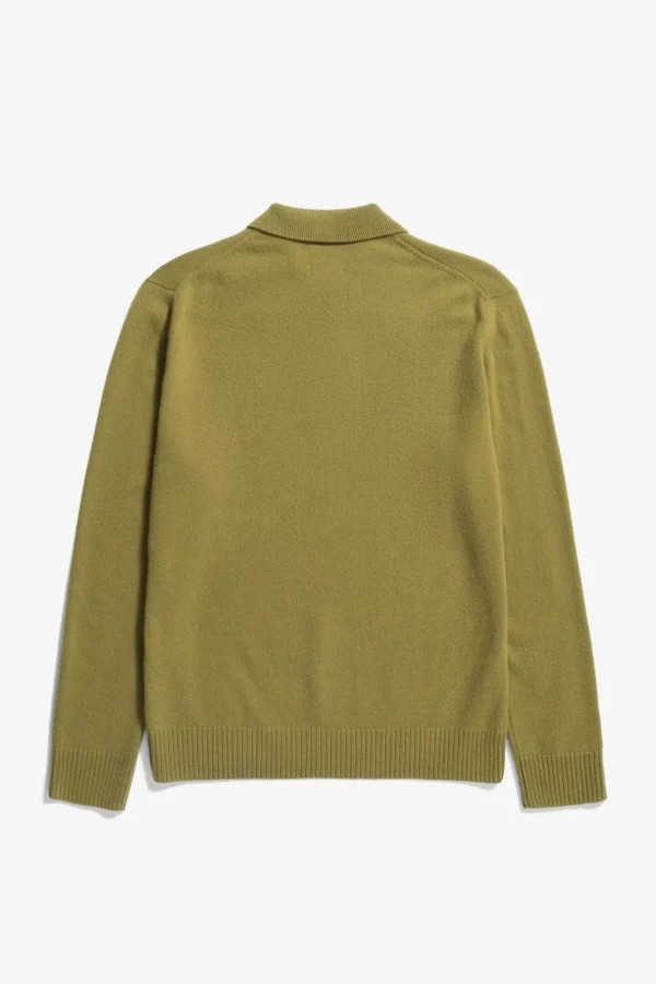 Norse Projects KNITWEAR^Norse Standard Merino Lambswool Polo Sitka Green