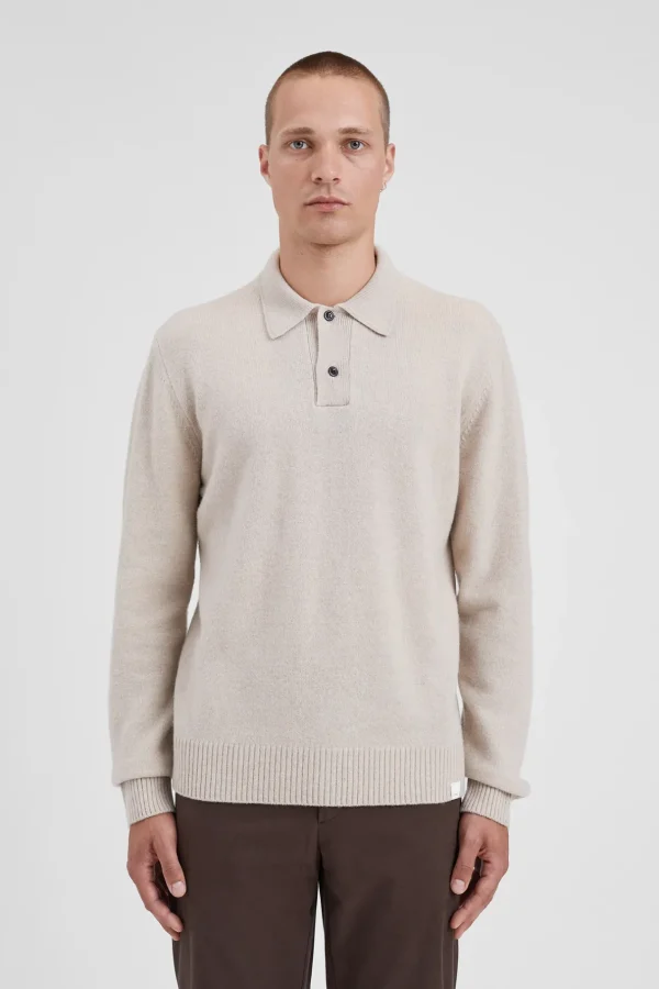 Norse Projects KNITWEAR^Norse Standard Merino Lambswool Polo Oatmeal