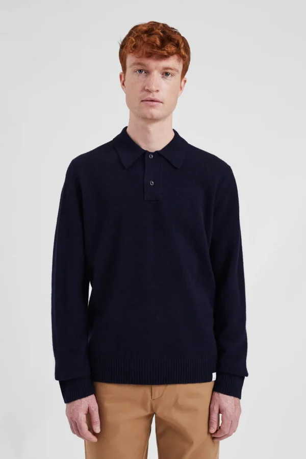 Norse Projects KNITWEAR^Norse Standard Merino Lambswool Polo Dark Navy