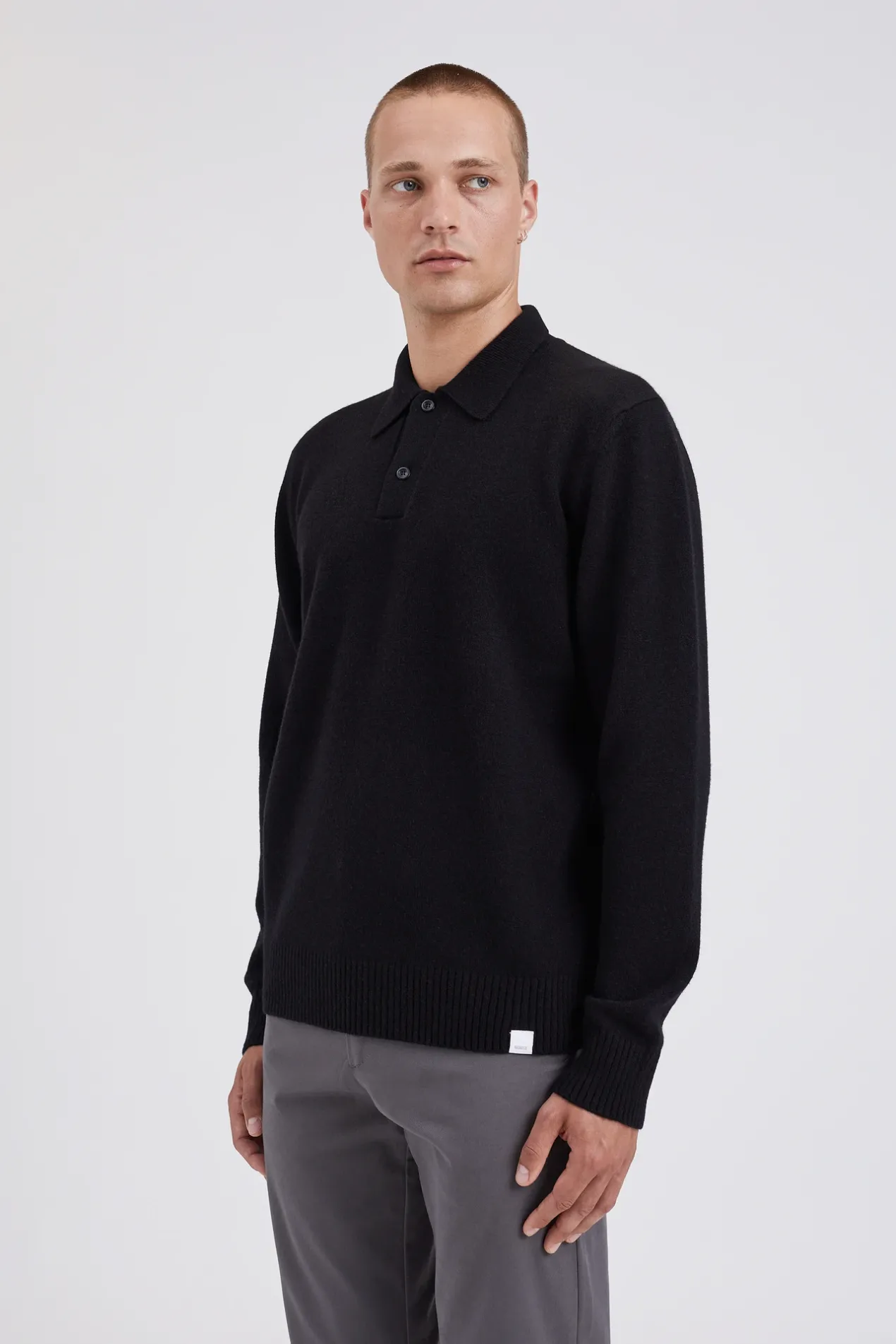 norse_standard_merino_lambswool_polo_3-2.webp Norse Projects KNITWEAR^Norse Standard Merino Lambswool Polo Black