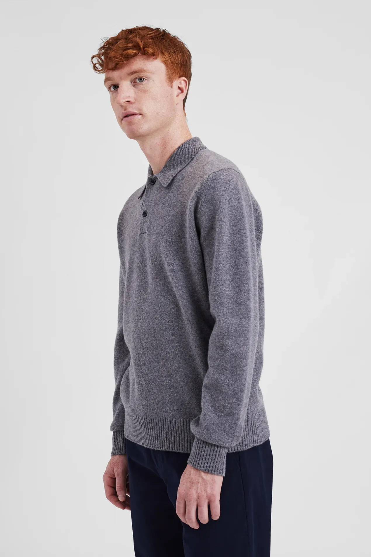 norse_standard_merino_lambswool_polo_3.webp Norse Projects KNITWEAR^Norse Standard Merino Lambswool Polo Grey Melange