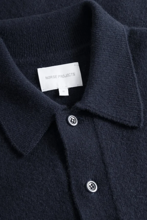 Norse Projects KNITWEAR^Norse Standard Merino Lambswool Polo Dark Navy