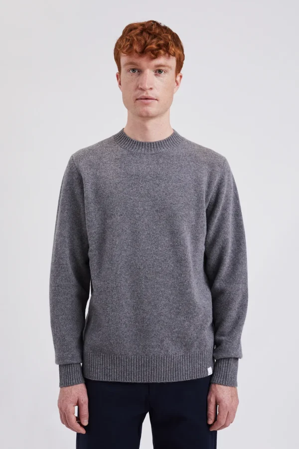 Norse Projects KNITWEAR^Norse Standard Merino Lambswool Sweater Grey Melange