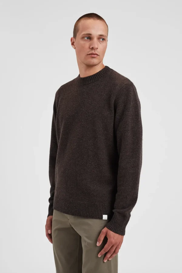 Norse Projects KNITWEAR^Norse Standard Merino Lambswool Sweater Heathland Brown