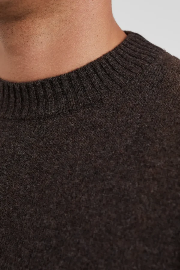 Norse Projects KNITWEAR^Norse Standard Merino Lambswool Sweater Heathland Brown