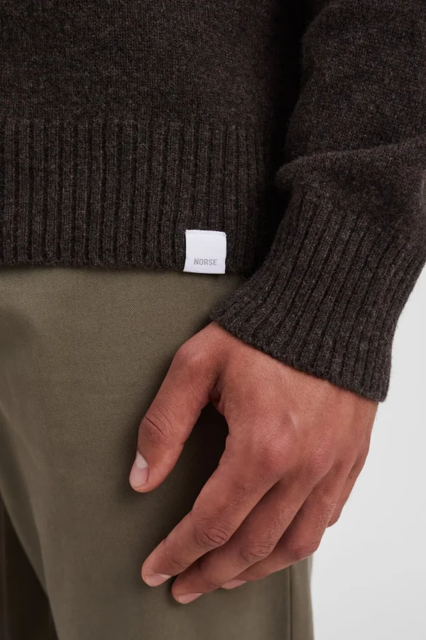 Norse Projects KNITWEAR^Norse Standard Merino Lambswool Sweater Heathland Brown
