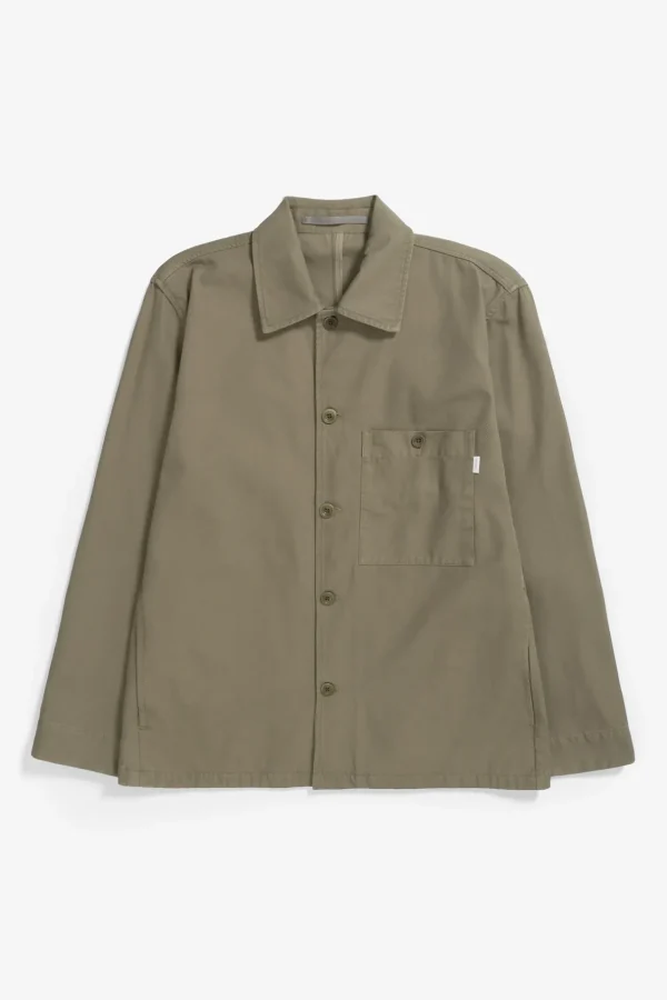 Norse Projects OVERSHIRTS^Norse Standard Twill Overshirt Sediment Green