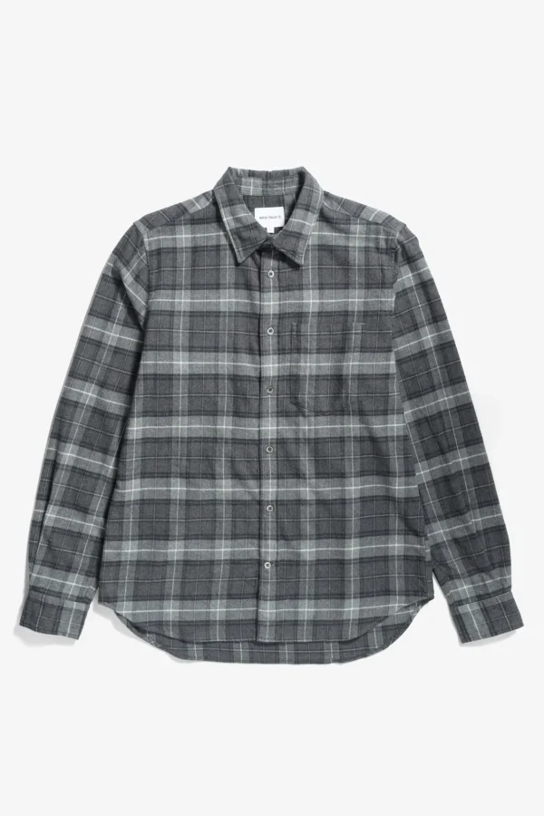 Norse Projects SHIRTING^Osvald Flannel Check Shirt Grey Melange