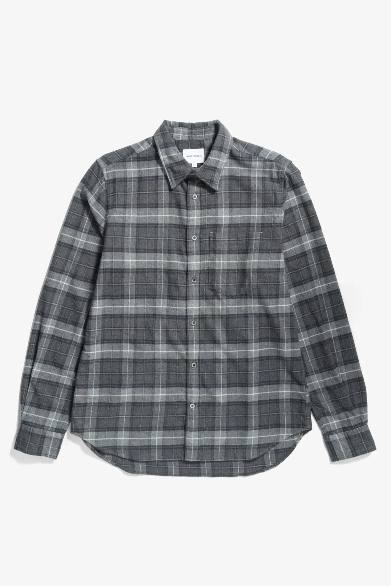 osvald_flannel_check_shirt_0-1.webp Norse Projects SHIRTING^Osvald Flannel Check Shirt Grey Melange