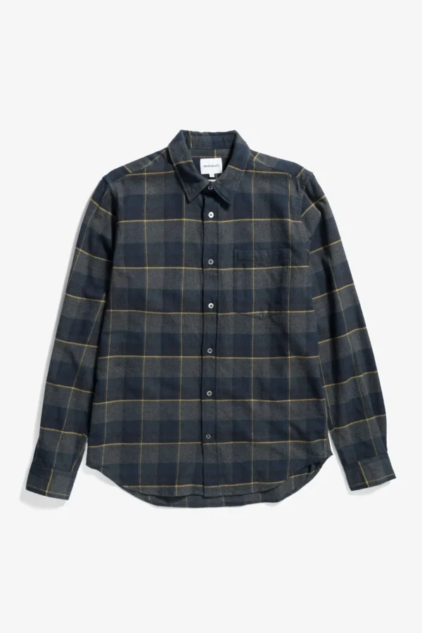 Norse Projects SHIRTING^Osvald Flannel Check Shirt Dark Navy