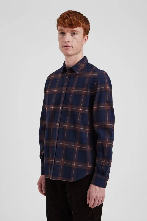 Norse Projects SHIRTING^Osvald Flannel Check Shirt Wine Red