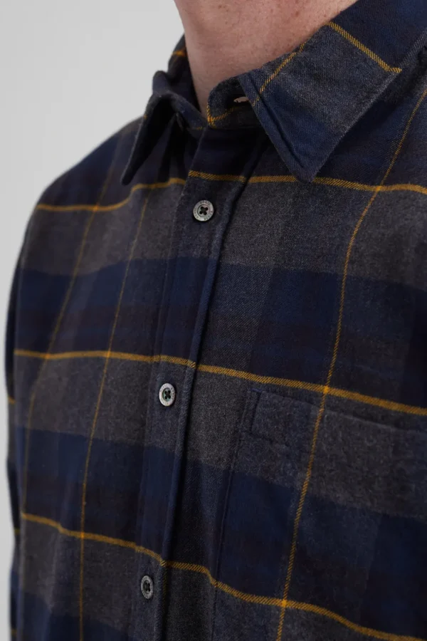 Norse Projects SHIRTING^Osvald Flannel Check Shirt Dark Navy