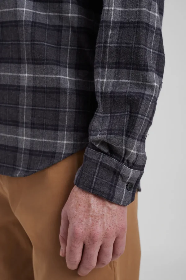 Norse Projects SHIRTING^Osvald Flannel Check Shirt Grey Melange