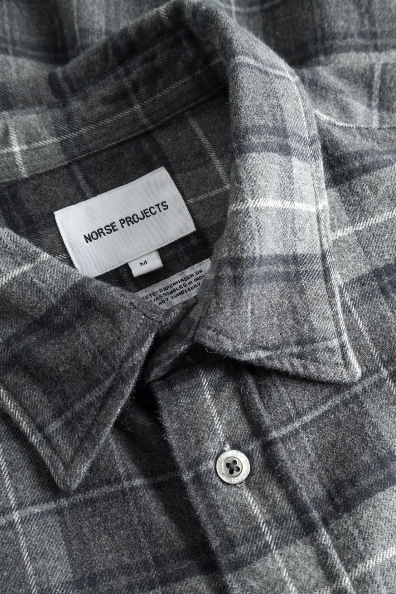 osvald_flannel_check_shirt_6-1.webp Norse Projects SHIRTING^Osvald Flannel Check Shirt Grey Melange