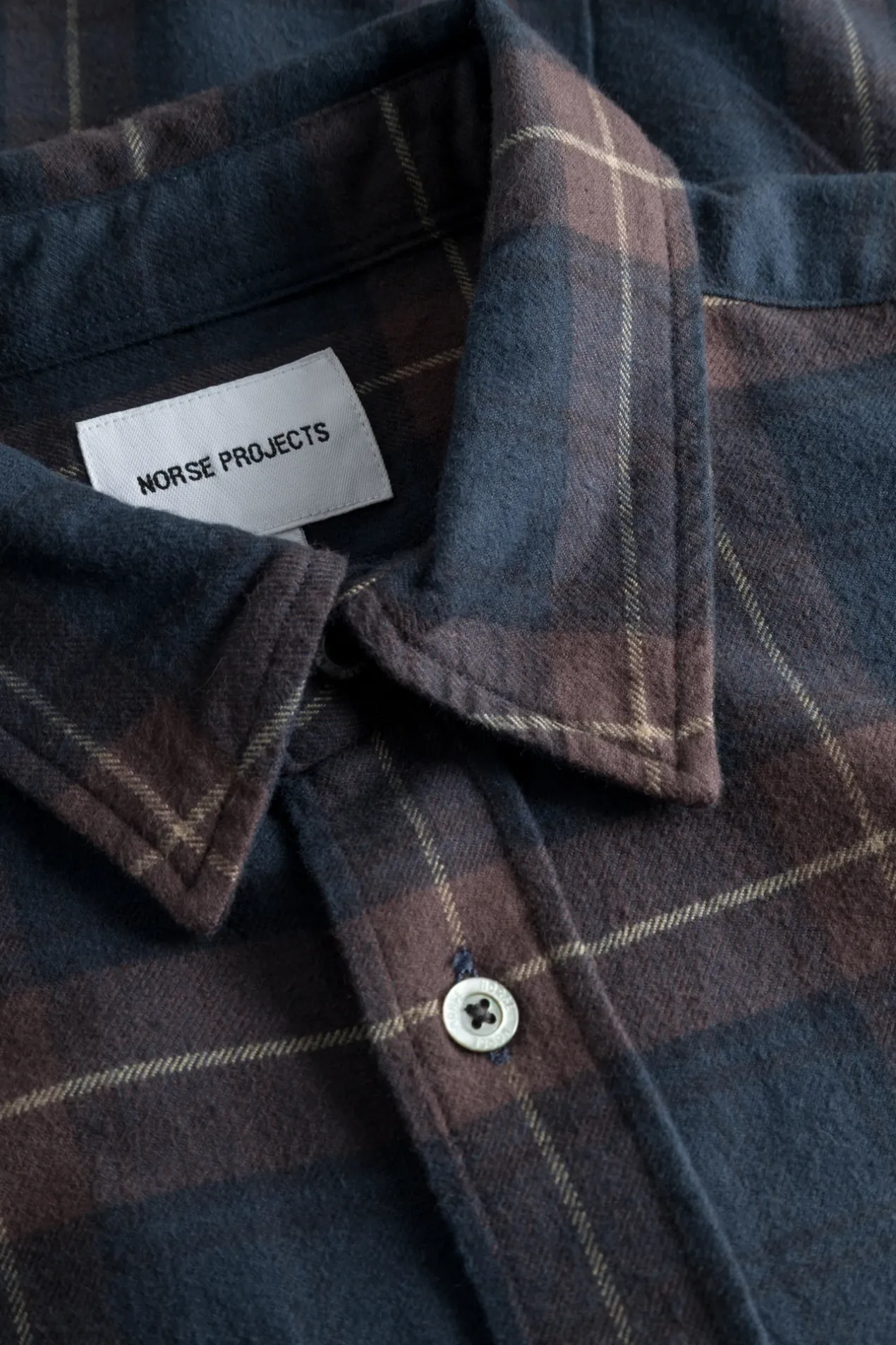osvald_flannel_check_shirt_6.webp Norse Projects SHIRTING^Osvald Flannel Check Shirt Wine Red