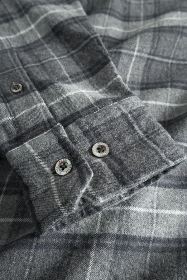 Norse Projects SHIRTING^Osvald Flannel Check Shirt Grey Melange