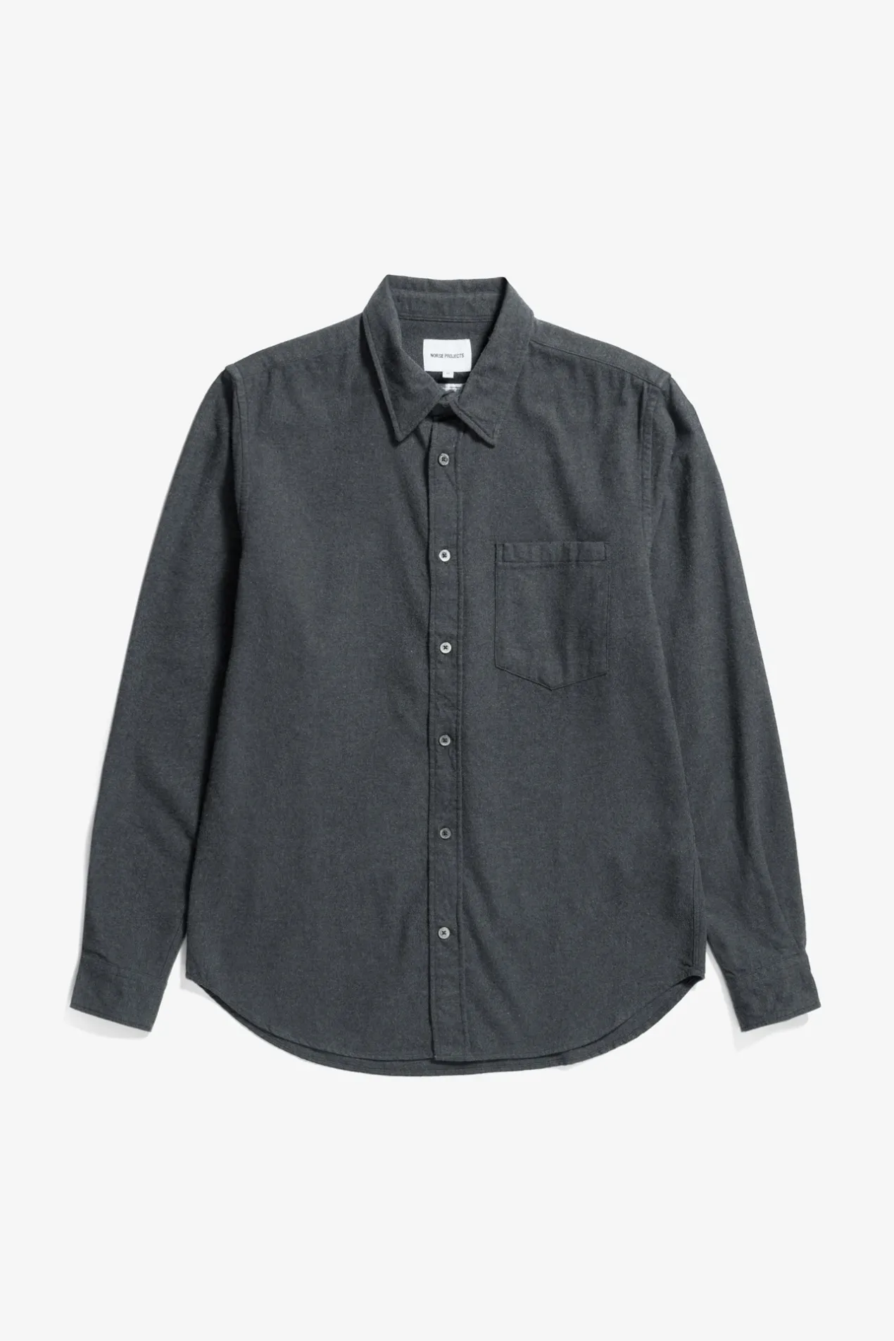 osvald_flannel_shirt_0-1.webp Norse Projects SHIRTING^Osvald Flannel Shirt Charcoal Melange