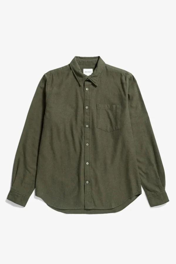 Norse Projects SHIRTING^Osvald Flannel Shirt Sitka Green