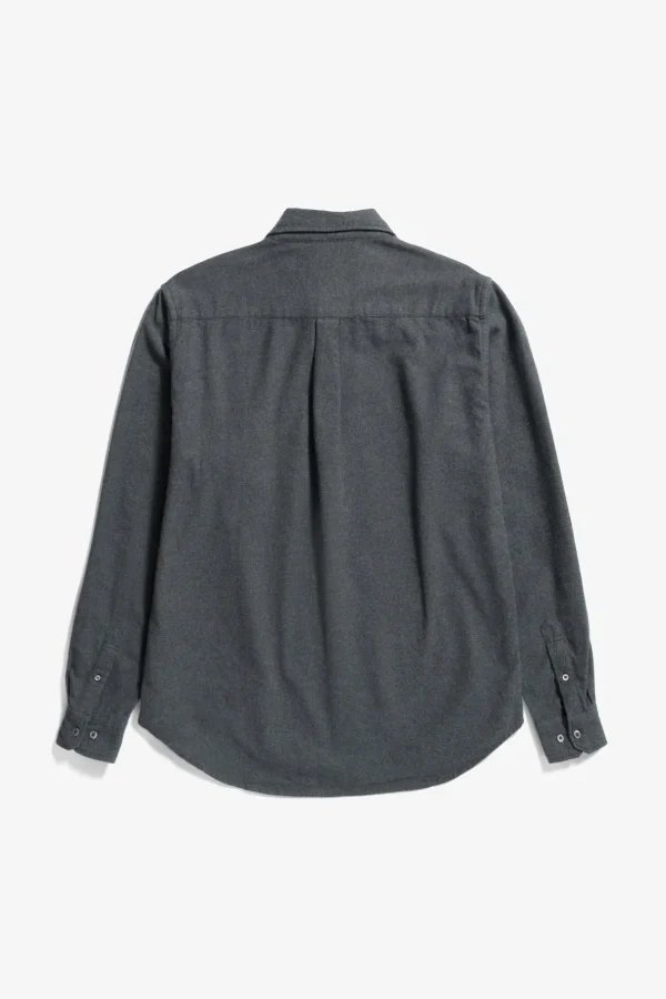 Norse Projects SHIRTING^Osvald Flannel Shirt Charcoal Melange