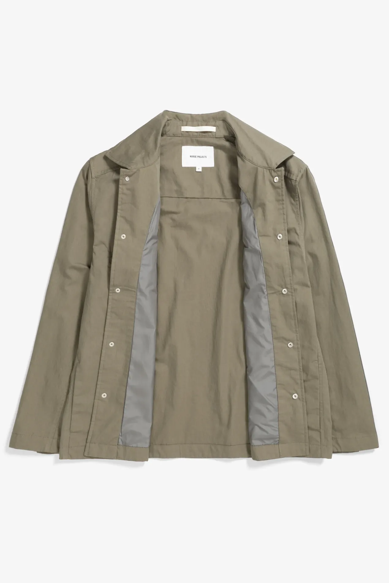 pelle_fine_broken_twill_overshirt_1.webp Norse Projects OVERSHIRTS^Pelle Fine Broken Twill Overshirt Sediment Green