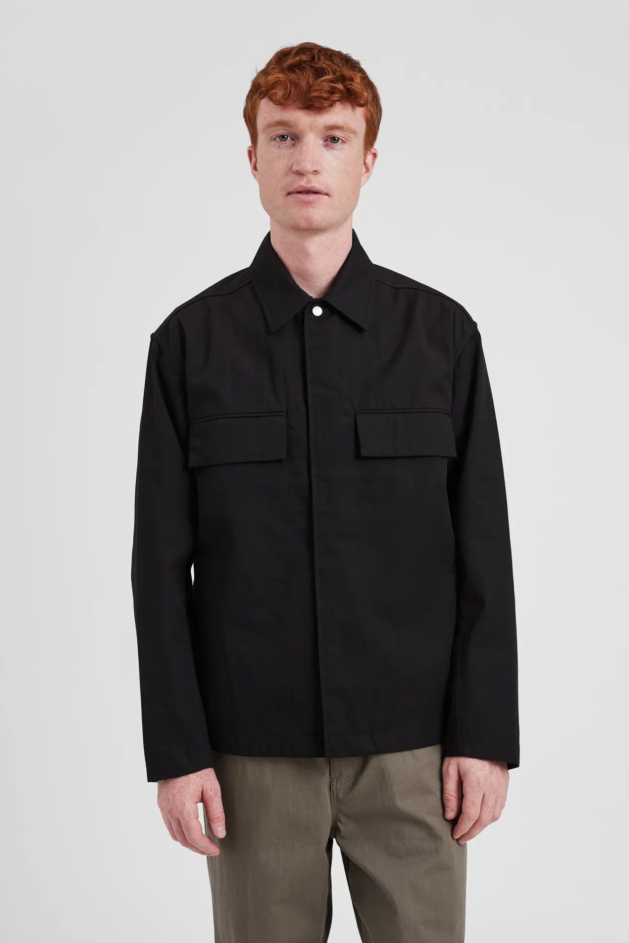 pelle_fine_broken_twill_overshirt_2-1.webp Norse Projects OVERSHIRTS^Pelle Fine Broken Twill Overshirt Black