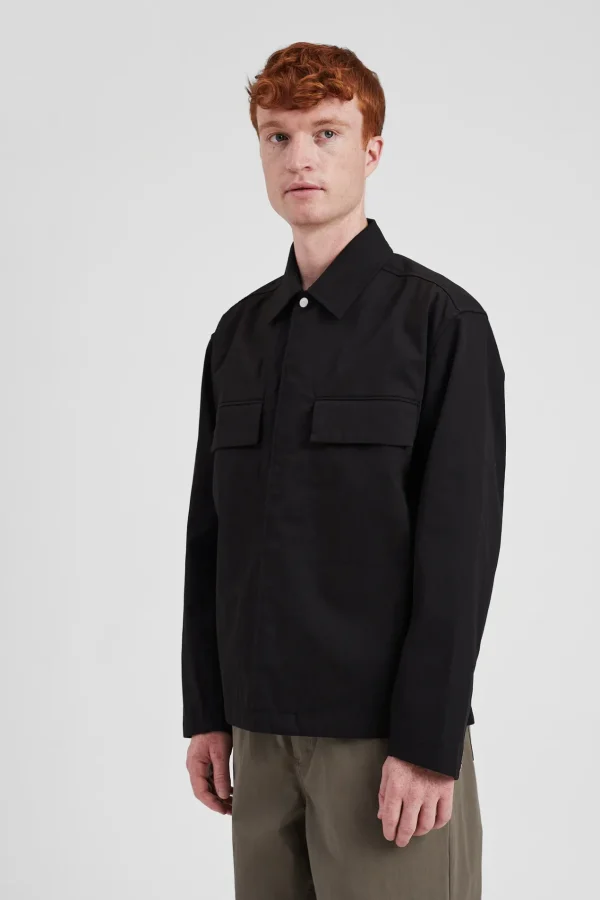 Norse Projects OVERSHIRTS^Pelle Fine Broken Twill Overshirt Black
