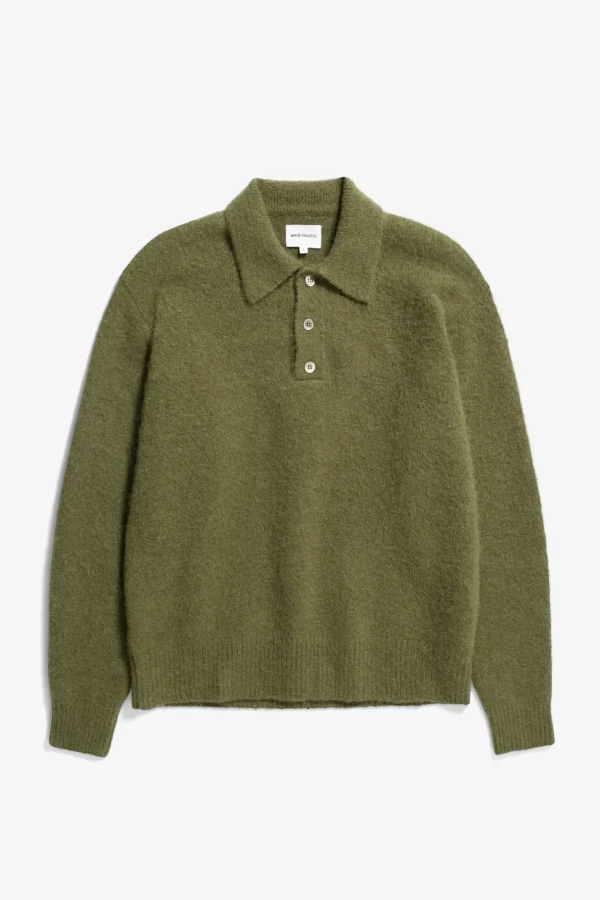 Norse Projects KNITWEAR^Rasmus Relaxed Brushed Polo Ivy Green