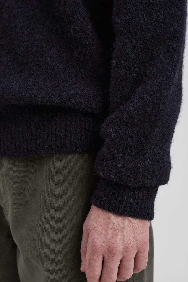 Norse Projects KNITWEAR^Rasmus Relaxed Brushed Polo Black