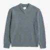 Norse Projects KNITWEAR^Rasmus Relaxed Brushed V-Neck Sweater Mouse Grey