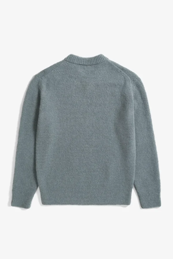 Norse Projects KNITWEAR^Rasmus Relaxed Brushed V-Neck Sweater Mouse Grey