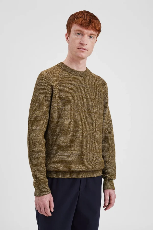 Norse Projects KNITWEAR^Roald Wool Cotton Rib Sweater Sitka Green