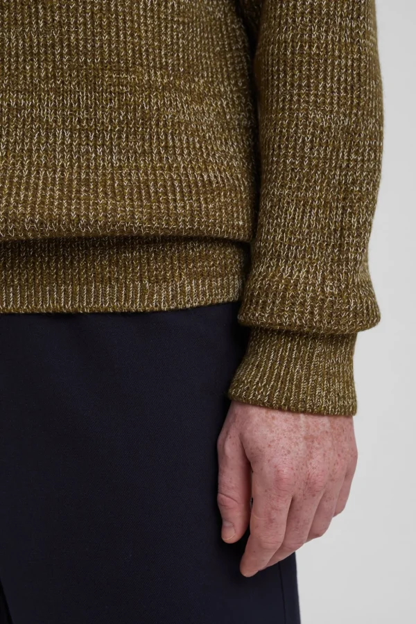 Norse Projects KNITWEAR^Roald Wool Cotton Rib Sweater Sitka Green