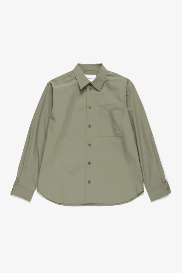 Norse Projects SHIRTING^Silas Tech Poplin Shirt Sediment Green